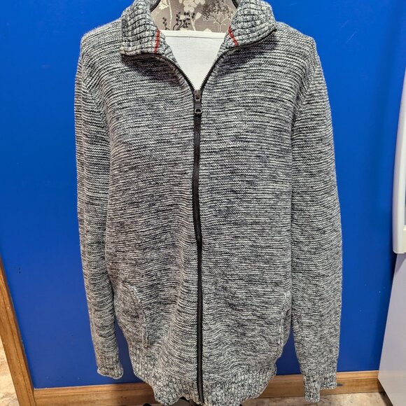 Chunky Thick Bannana Republic Full Zip Heathered Gray size Large NWOTS - Picture 2 of 6